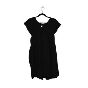 Old Navy Womens Gauzy Mini Dress Size XL Black Pockets Lagenlook Bohemian